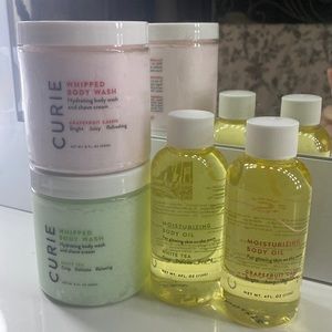 Set of 4 NEW Curie Whipped Body Wash & Body Oil